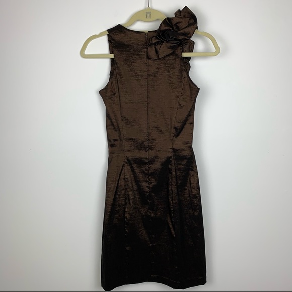Vintage Cache Brown Shimmer Bodycon Evening Formal Mini Dress - Picture 5 of 17